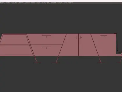 FOURMOSA SIDEBOARD Low-poly 3D model