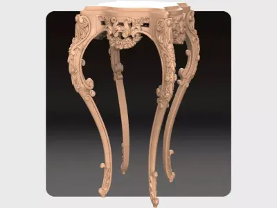 Carved telephone table for CNC 01 3D model