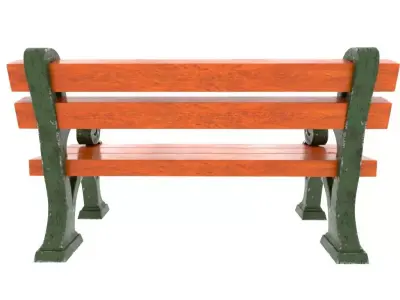 Cartoonish Street bench Low-poly 3D model