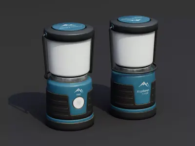 Camping Lantern Blue Game-Ready Low-poly Low-poly 3D model