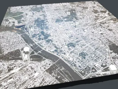 Cityscape Warsaw Poland  3D model