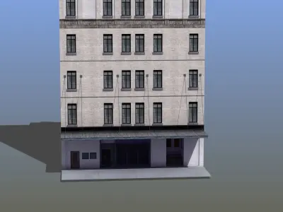 Loft Apartment Building Low-poly 3D model