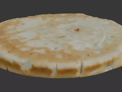  Round Flatbread Scan Low-poly 3D model