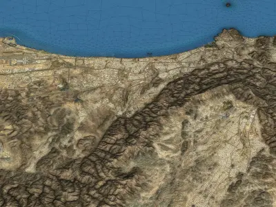 Muscat - Topography Terrain Low-poly 3D model