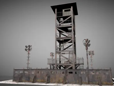 Post Apocalyptic Survival Watchtower v2 3D model