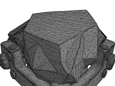 Industrial Crystal Power Core Low-poly 3D model