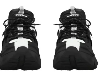 Cyberpunk fashion sneaker 12 Urban Techwear scifi future shoes Low-poly 3D model