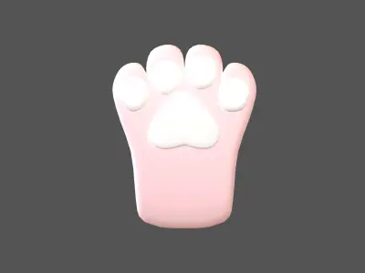 Cat Paw Glove v1 006 Low-poly 3D model
