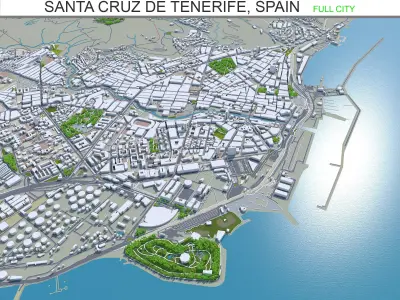 Santa Cruz De Tenerife Spain Low-poly 3D model