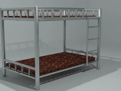 Prison Bunk Bed Low-poly 3D model