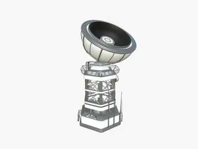 SciFi Antenna Tower A02 White Gray - Sci Fi Exterior Design Low-poly 3D model