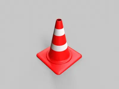 Traffic Cone V1 - 003 Low-poly 3D model