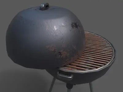 BBQ grill pbr ready 3D model