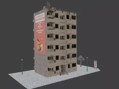 Lenin street Apartment house Pripyat before 1986 3D model