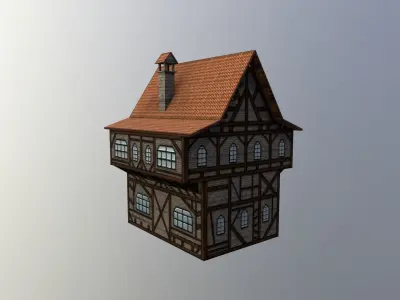 Medieval House 1 - low poly Free low-poly 3D model