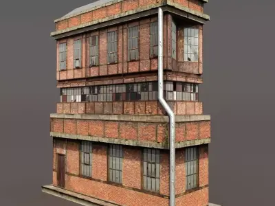 Factory Low poly Building 3d Model 3D model