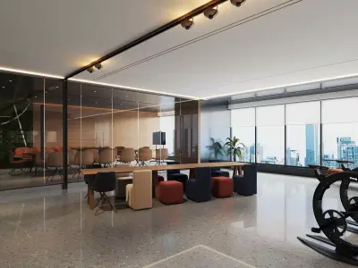 Modern Office Interior   Co-Working Space  3D Model Low-poly 3D model