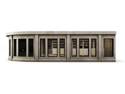 Tenement Building Upper Floor Low-poly 3D model