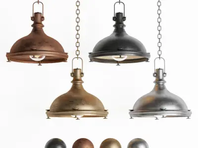3dasset 10 lamps with 4 materials   Low-poly 3D model
