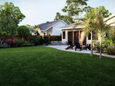  3D Exterior Scene 3D model design garden and landscape 3D model