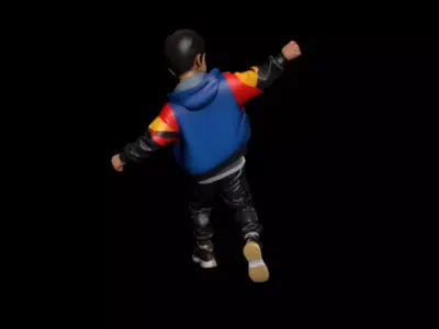 Teenagers Street Dance 3D model