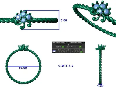 Light weight ring model  3D print model 7