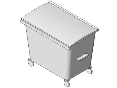 Eurobin trash can on wheels Free 3D model