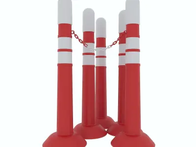 Road post Low-poly 3D model