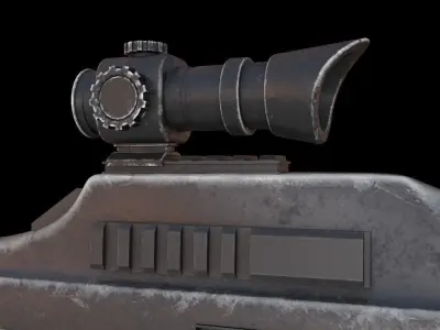 Sci-Fi Gun Low-poly 3D model