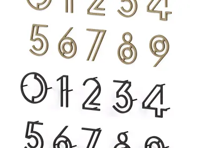 Art Deco Lined Style Door Numbers Linia 3D model