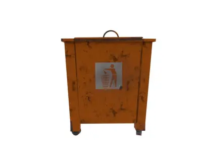 Street Trash can  Free low-poly 3D model
