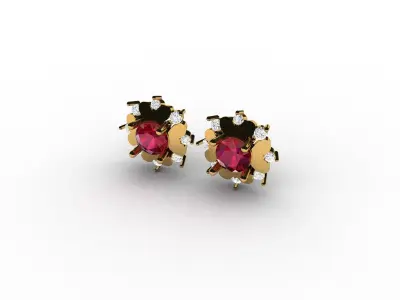 Earring 3Ddm stl obj fbx Render Details 3D print model 2