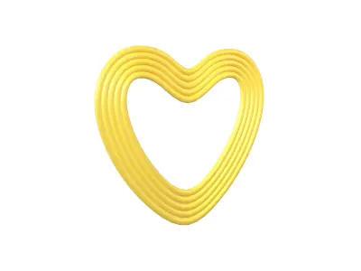 Line Heart Icon v1 010 Low-poly 3D model