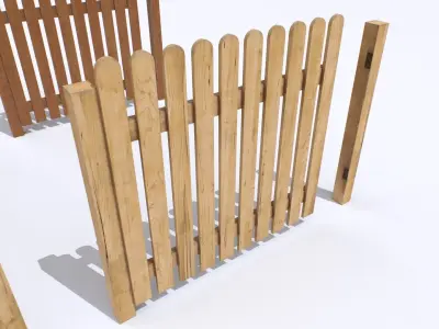 Wooden Fences Pack 1 Low-poly 3D model