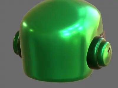 Gas mask helmet 3d model scifi Low-poly  Low-poly 3D model