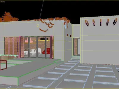 Exterior House Scene 4 - White Villa 3D model