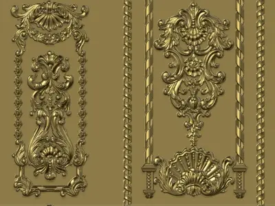European Neoclassical Pattern Villa Door 3D print model