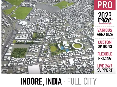 Indore  Low-poly 3D model