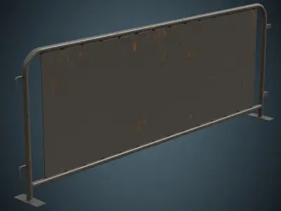 Crowd Barrier 5B Low-poly 3D model