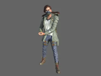 Woman Survivor Low-poly 3D model