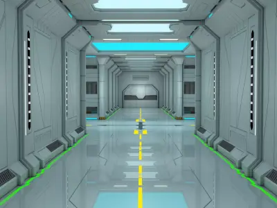 Sci Fi Corridor 3D model 143