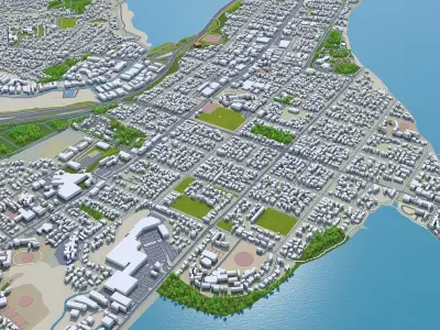Tauranga New Zealand 40km Low-poly 3D model