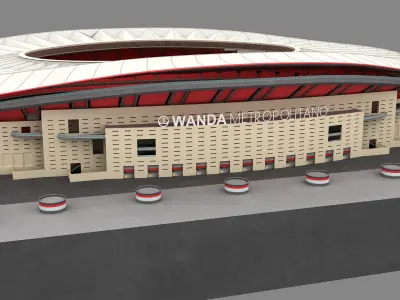  Wanda Metropolitano Stadium Spain 3d Model 