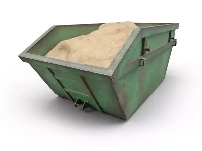 Skip Dumpster with sand Low-poly 3D model