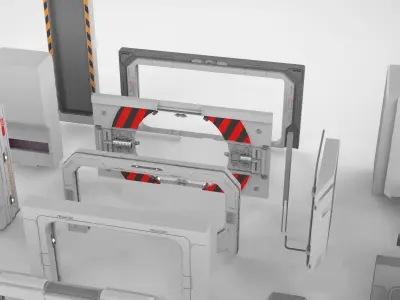 Sci-Fi architecture Elements collection 15 3D model