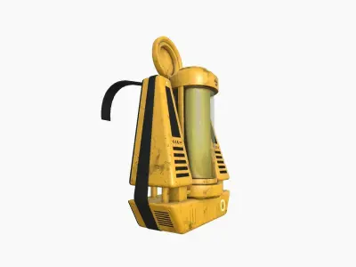 SciFi Backpack J02 Yellow - Fashion Character Design Low-poly 3D model
