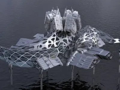 Dark Alien Hybrid base design Exterior 2  3D model