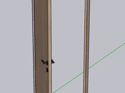 SketchUp dynamic door plain veneer Low-poly 3D model