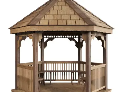 Hexagonal gazebo 3D model