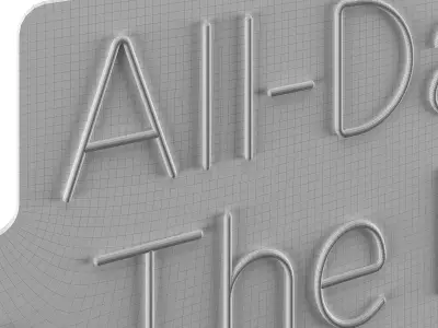 All Day In The Pink Neon Sign 3D model